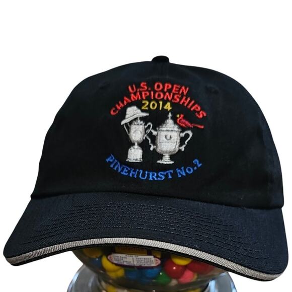2014 US Open Championships Hat Cap Pinehurst No. 2 StrapBack USGA MEMBER Black - Picture 2 of 8